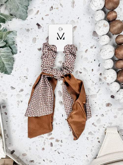 Annabelle Ribbon Scrunchie- Bronze Cross Stitch