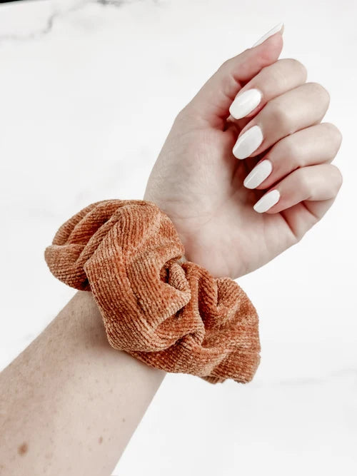 Chenille Jumbo Scrunchie- RUST