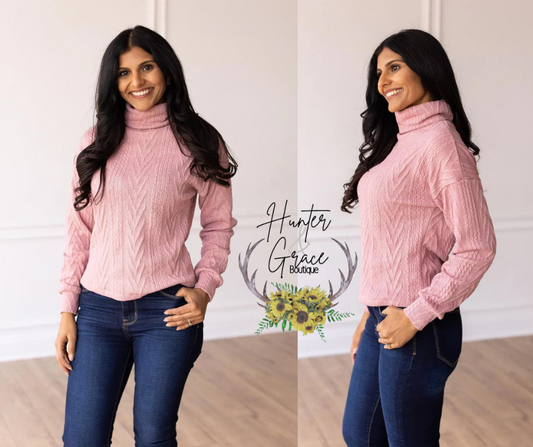 The Natalie Pink Knit Sweater