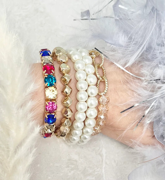 'Iridescent Whispers' Bracelet Duo