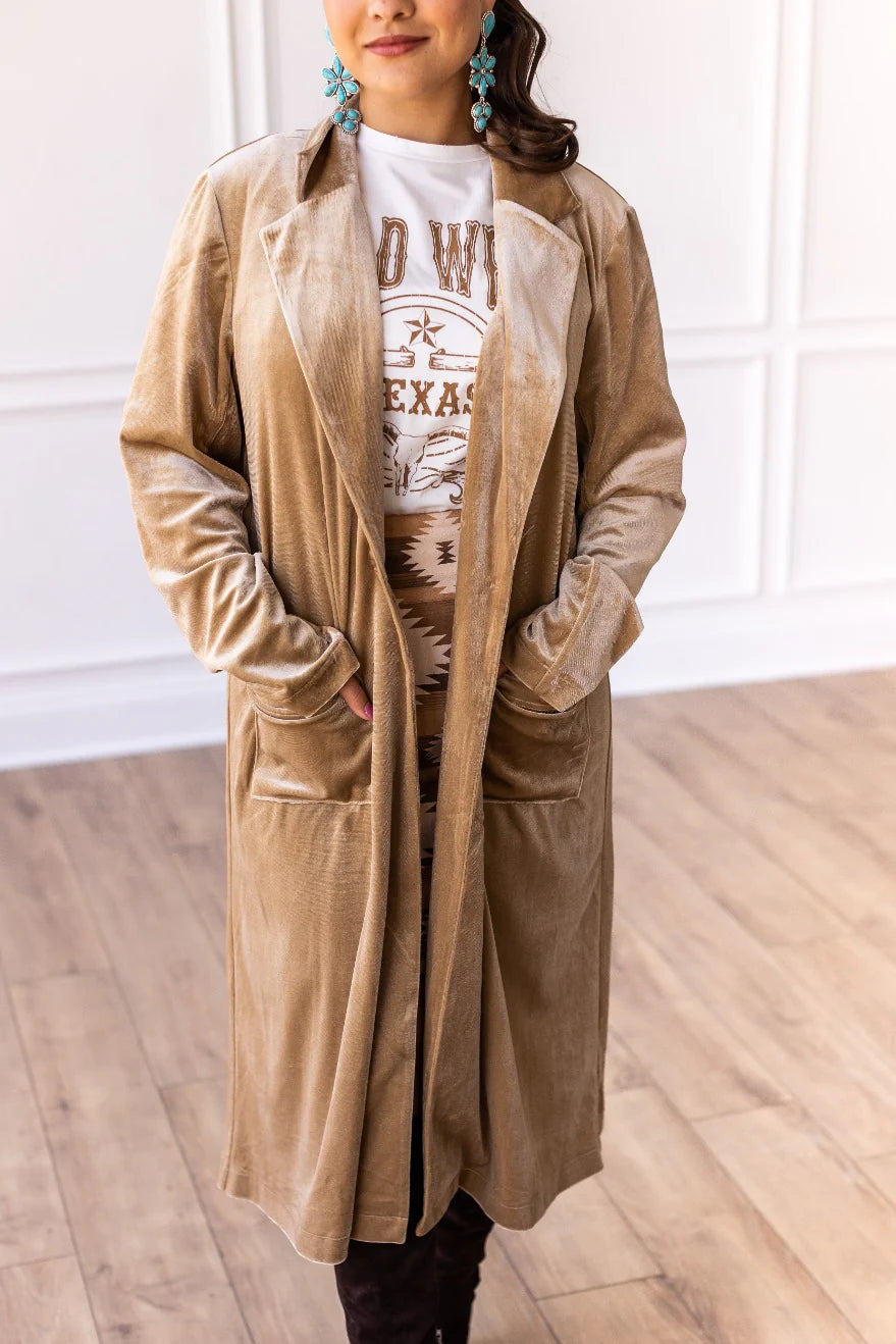 Hard Candy Velvet Jacket- Beige