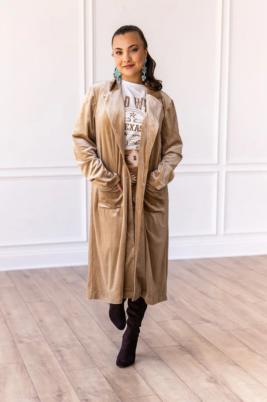 Hard Candy Velvet Jacket- Beige