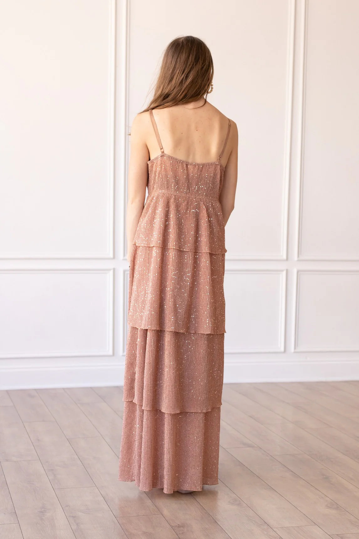 Blushing Layered Maxi Dress