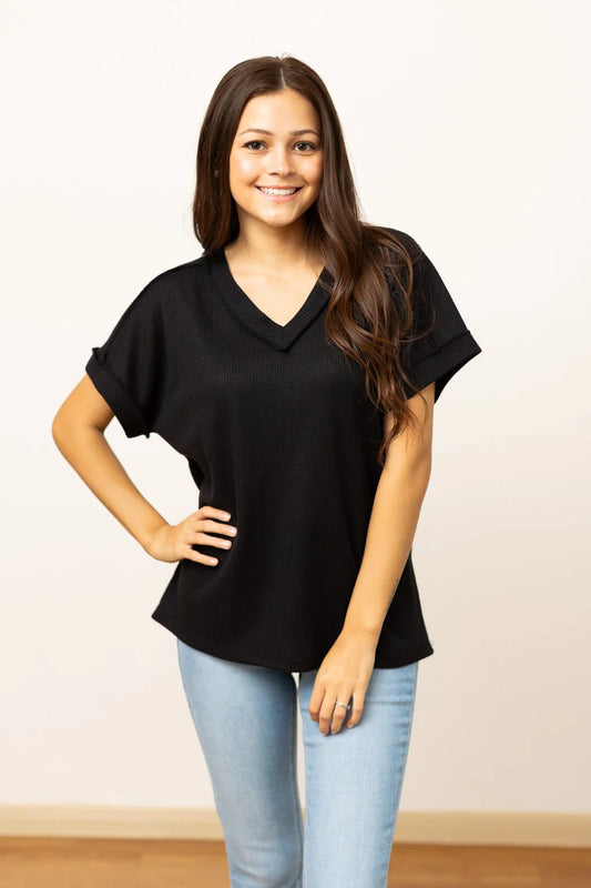 Lucy Waffle Knit Top