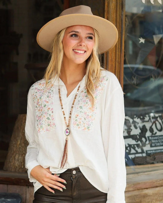 Meadow Bloom Embroidered Top