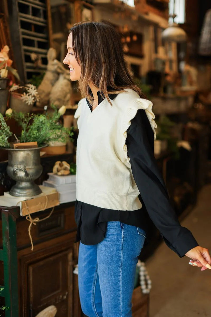 Everyday Grace Ruffle Sleeve Top