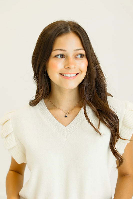 Everyday Grace Ruffle Sleeve Top