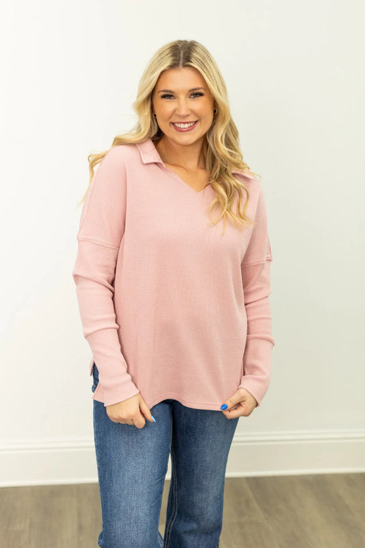 Cozy Grace Blush Pullover