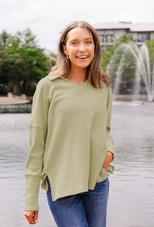 The Willow Thermal Pullover- SAGE