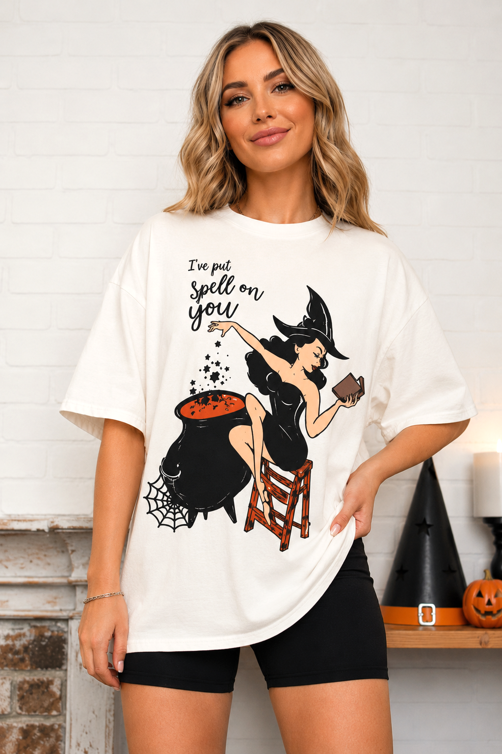 Spell on You on White Boxy Tee
