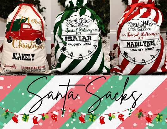 Custom Christmas Sacks - 3 Options