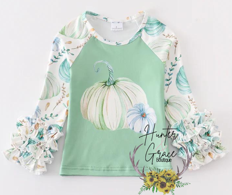 Watercolor Ruffle Pumpkin Shirt