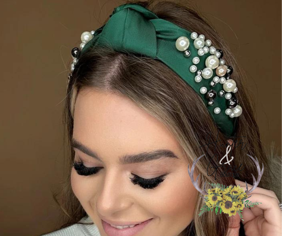 Posey Pearl Headband- GREEN