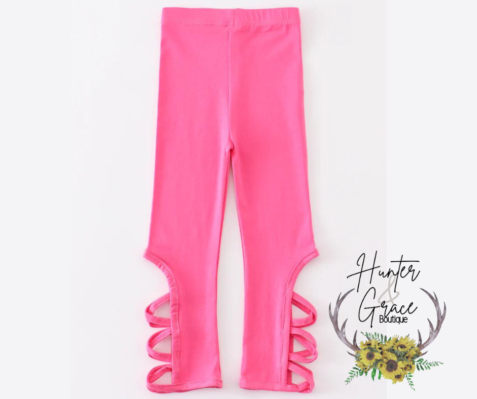 Barbie Pink Hollow Out Leggings