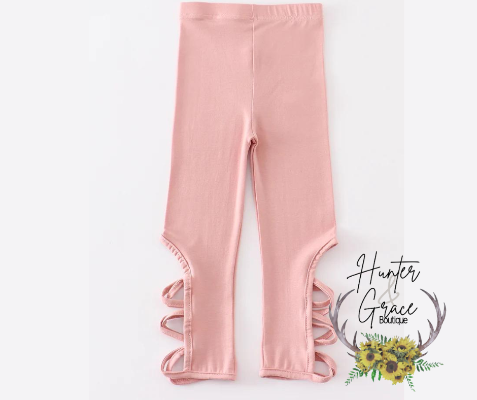 Light Pink Hollow Out Leggings