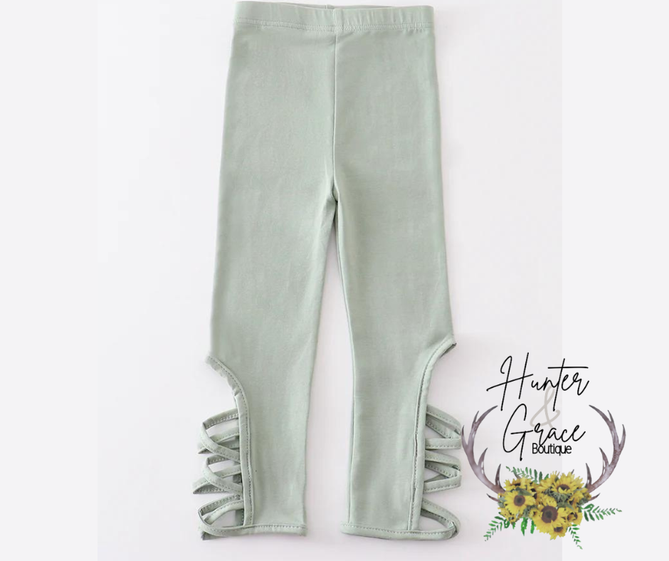 Sage Hollow Out Leggings