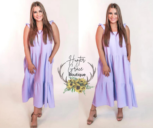 Beach Villa Gauze Dress- Purple