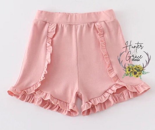 Light Pink Ruffle Shorts