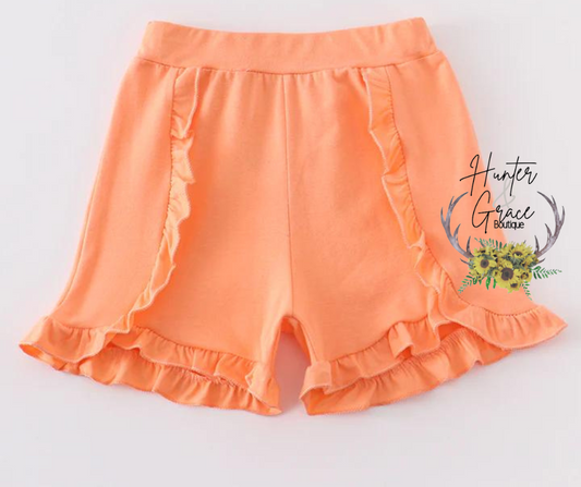 Orange Ruffle Shorts