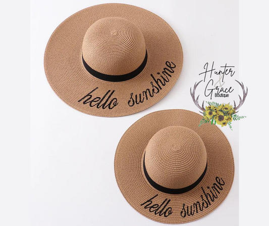 Hello Sunshine Mommy & Me Straw Beach Hat