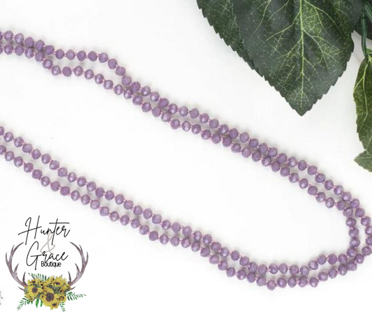 The Essential 60" Double Wrap Necklace- Purple