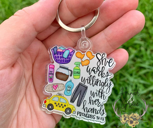 Mom Proverbs Acrylic Keychain