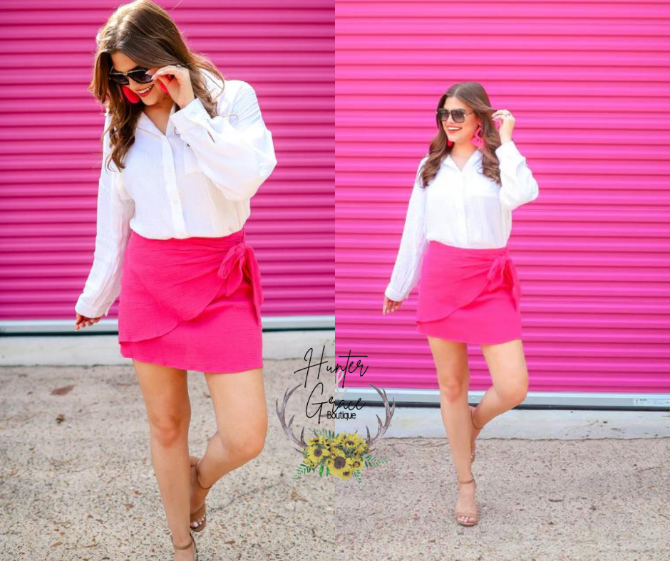 Cape Cod Gauze Skort - Pink