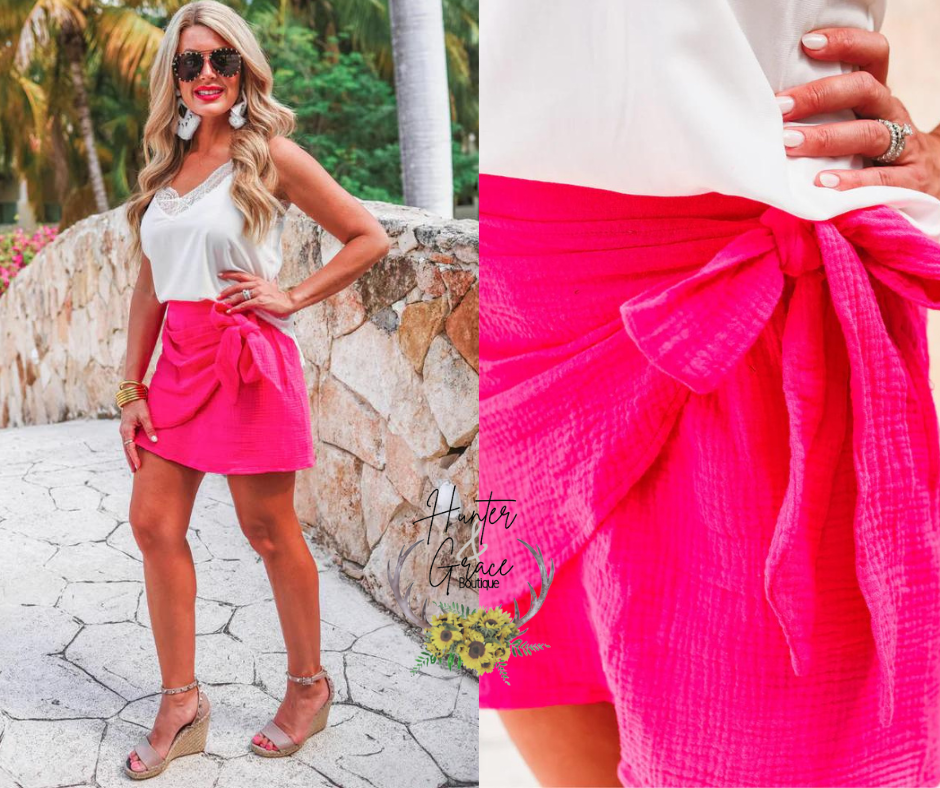 Cape Cod Gauze Skort - Pink