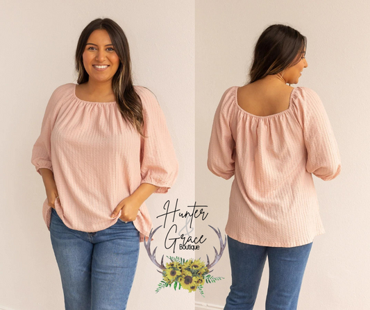 Pink Breeze Elegance Off The Shoulder Top