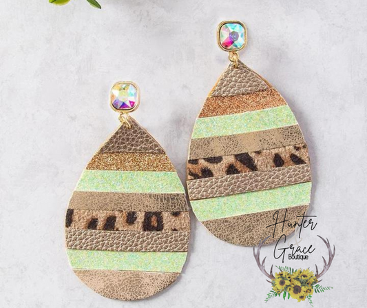 All Fun and Games Teardrop Earrings, Mint