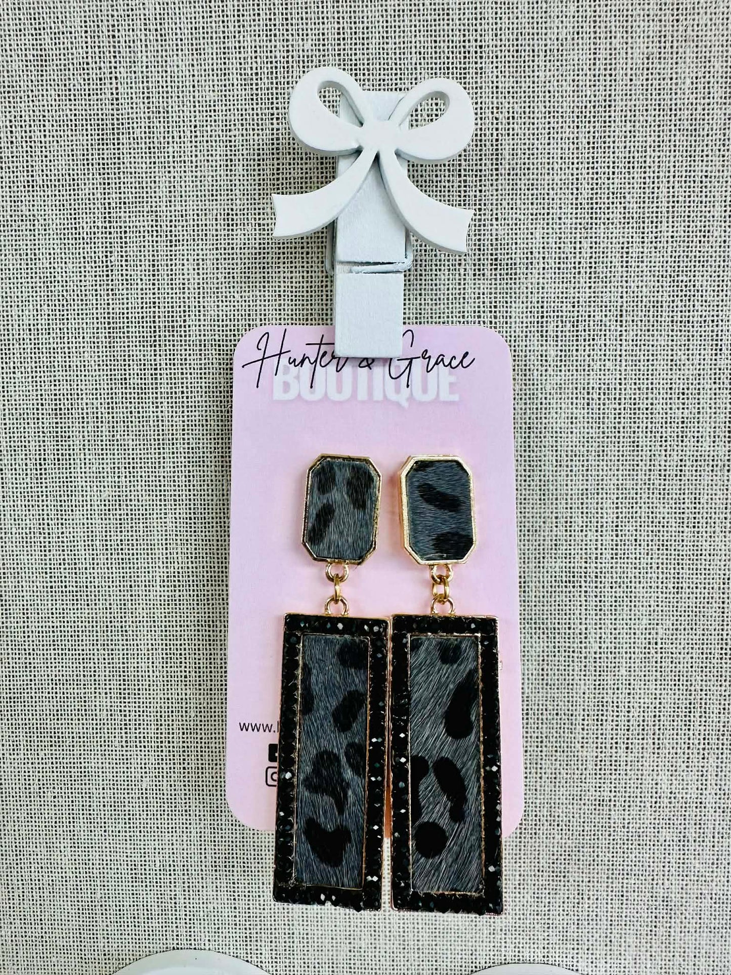 Midnight Leopard Luxe Drop Earrings
