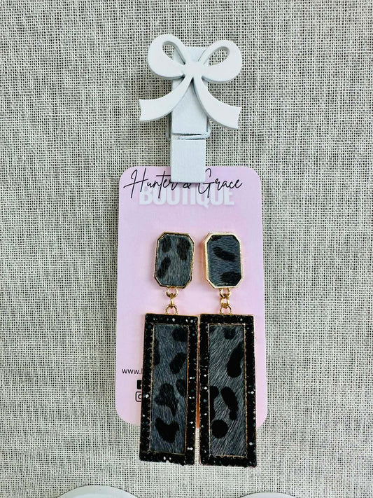 Midnight Leopard Luxe Drop Earrings