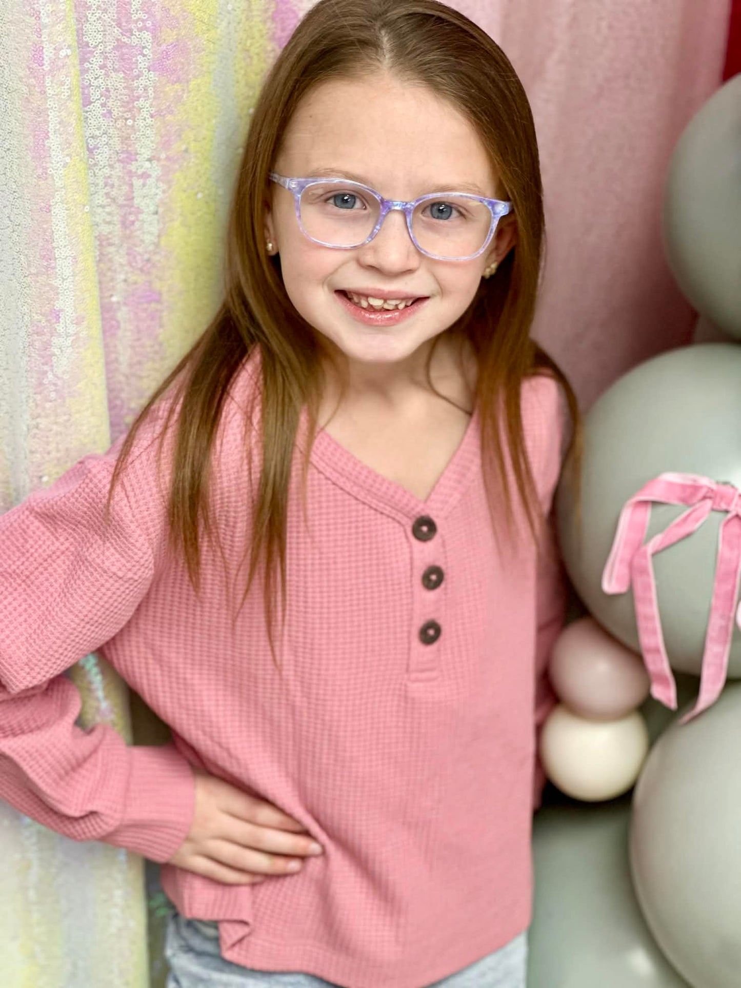 Thermal Henley- Pink