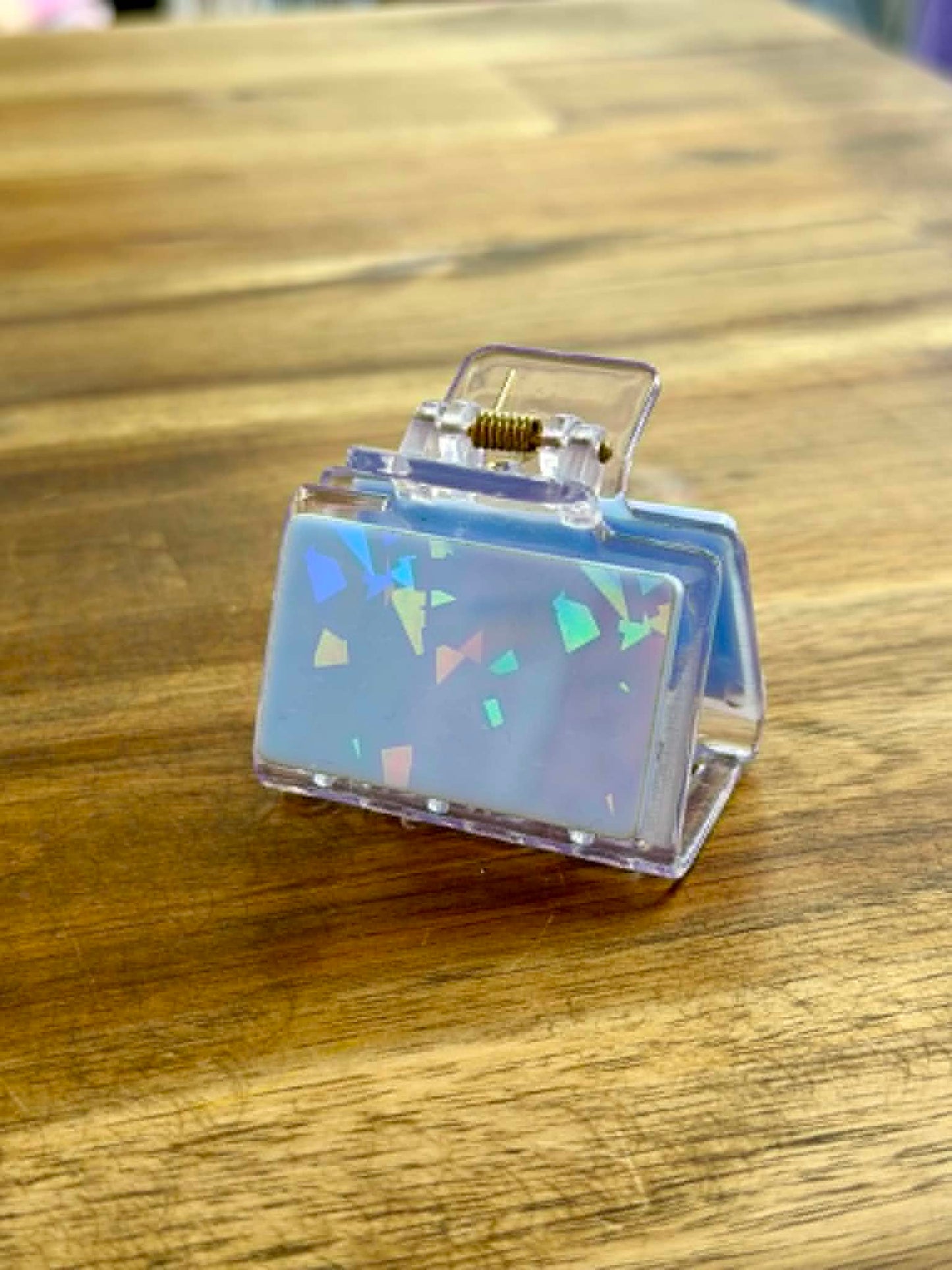 Blue Holographic Claw Clip