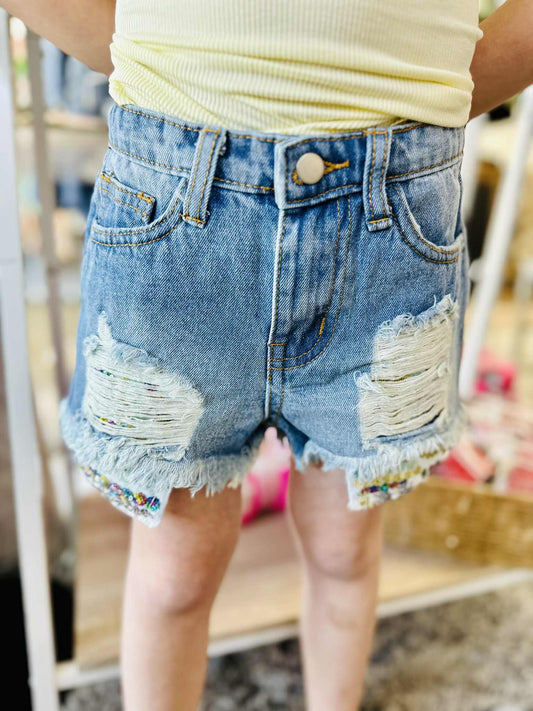 Kids Distressed Denim Kids Shorts