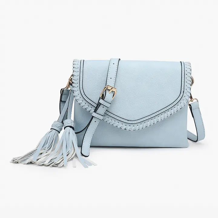 The Sloane Flap over Crossbody- Powder Blue