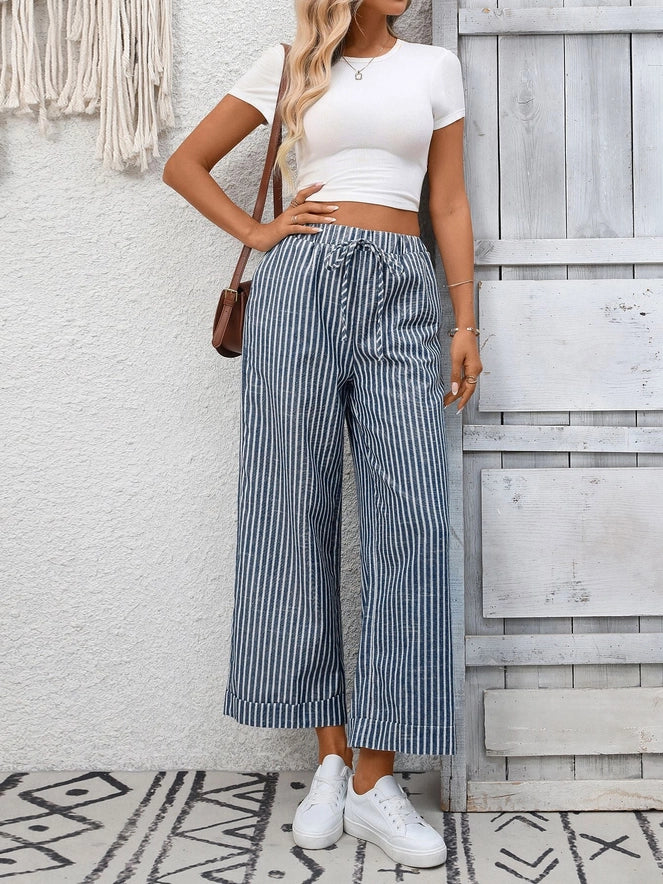 Coastal Stripe Wide Leg Pants