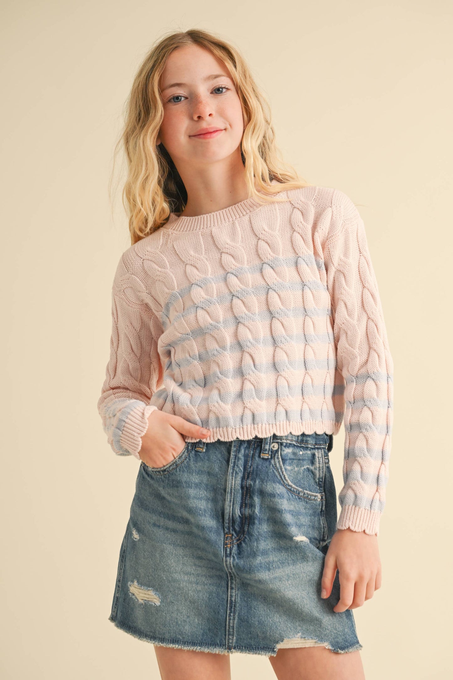 The Maren Scallop Knit Pullover