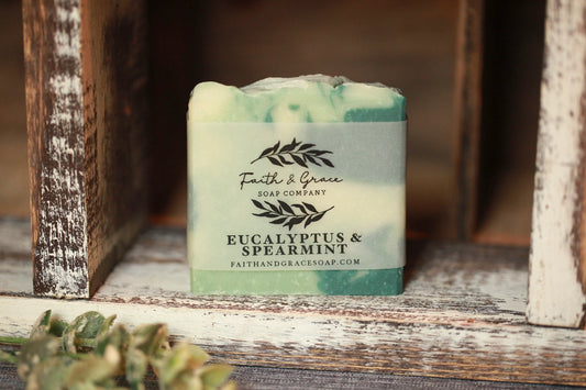 Eucalyptus & Spearmint Artisan Bar Soap, Luxury Shea Butter