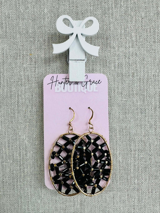 Beaded Halo Drop Earrings