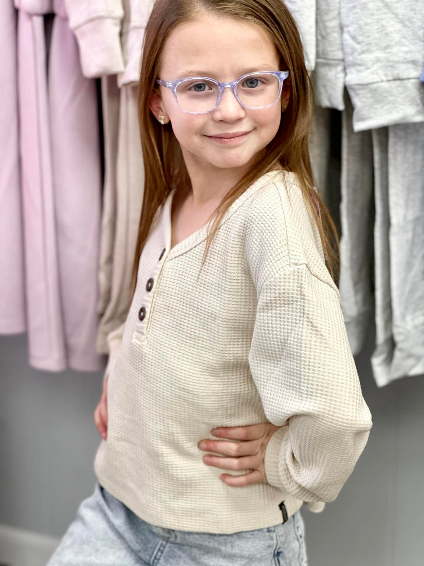 Thermal Henley- Cream