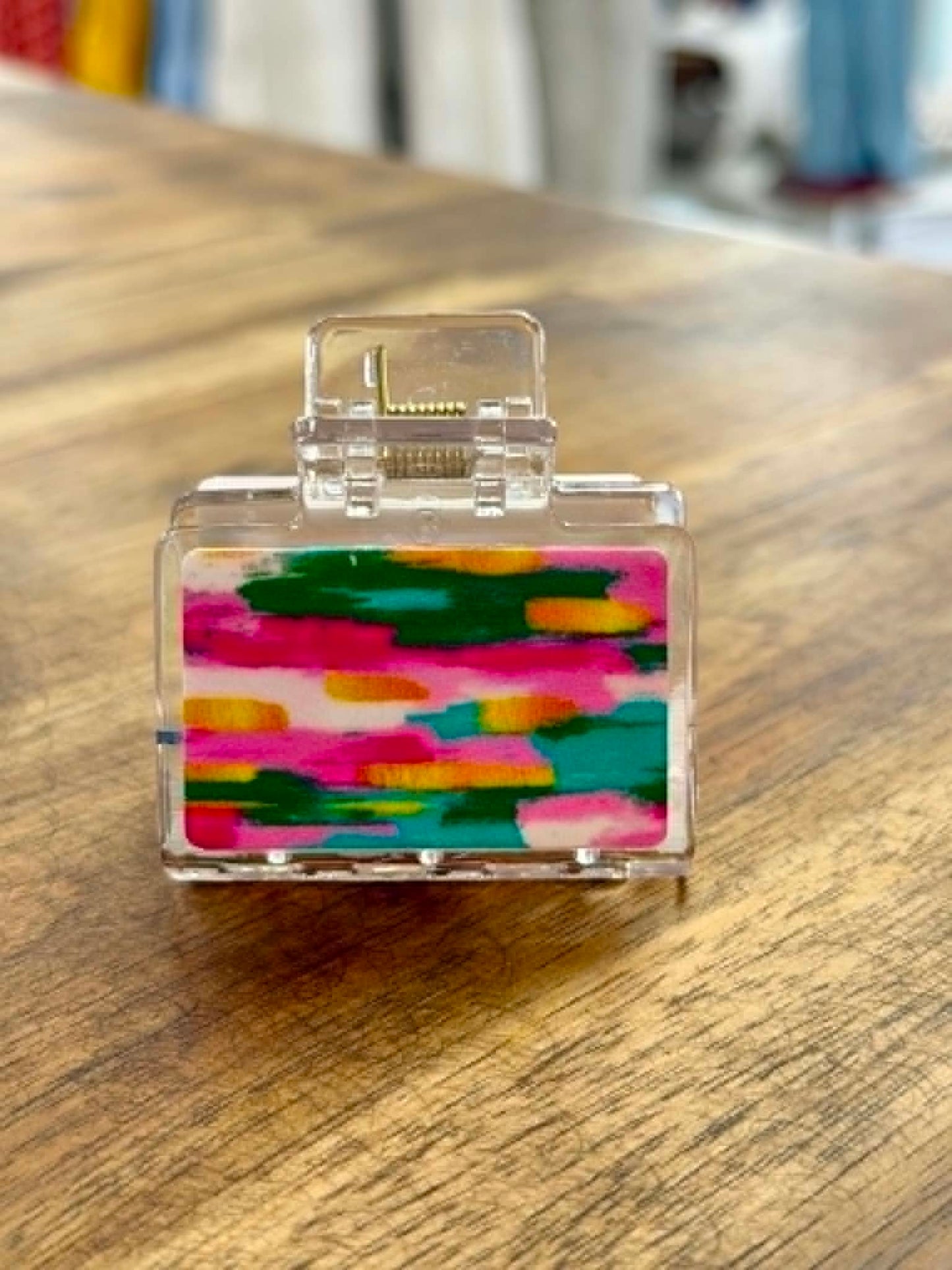 Watercolor Stripe Claw Clip