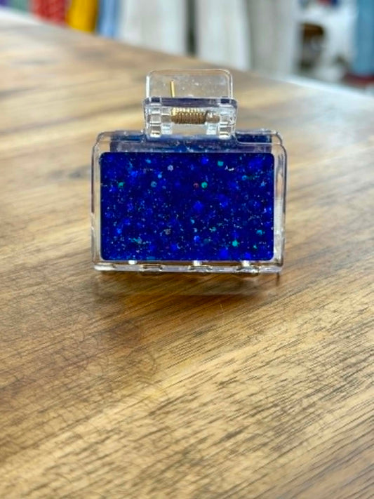 Blue Glitter Claw Clip