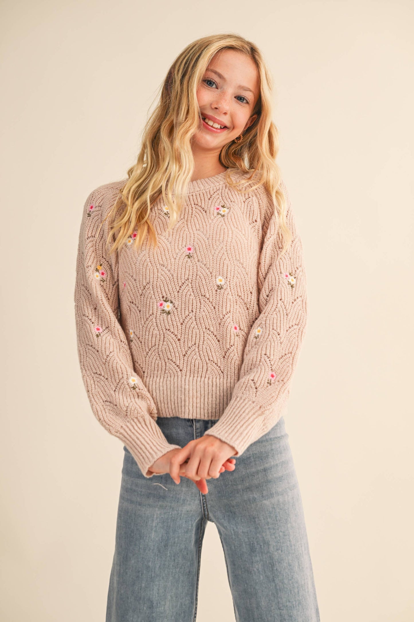 The Hailey Floral Embroidered Sweater