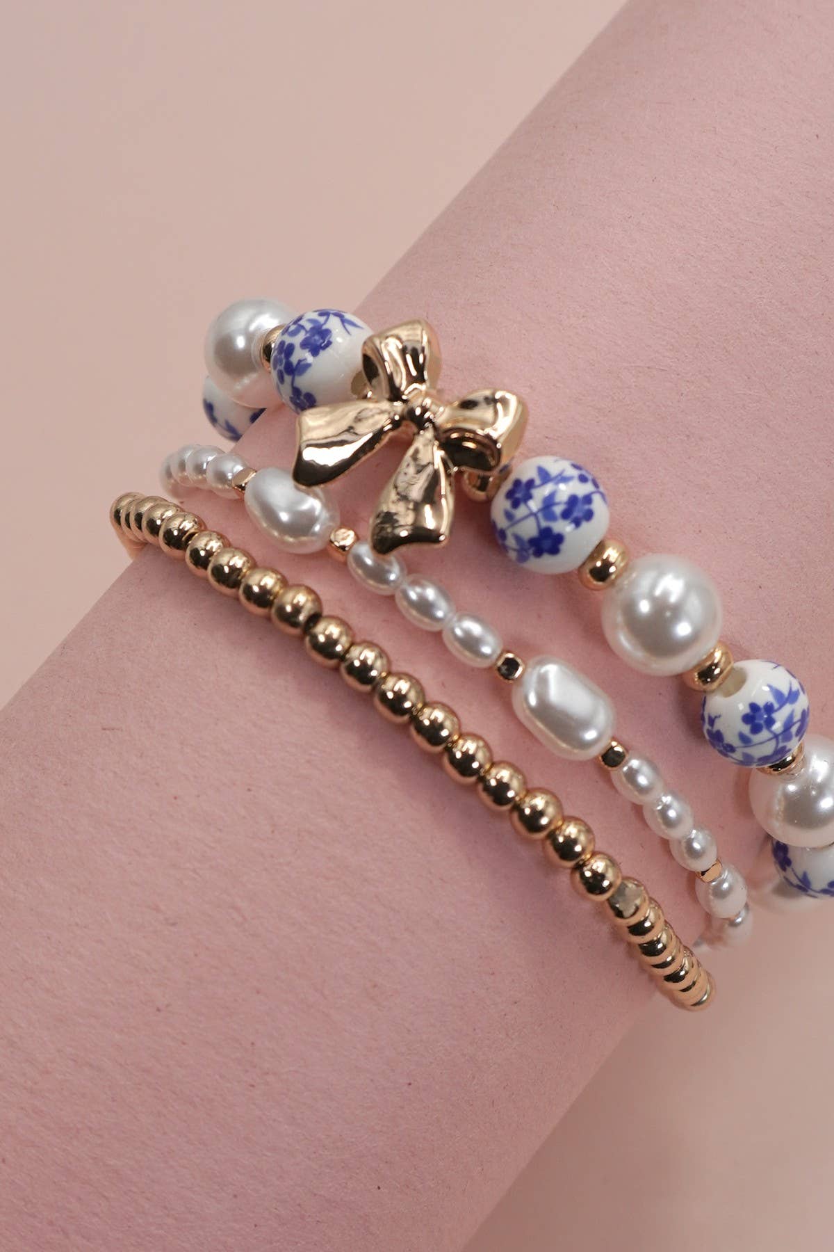 Porcelain Bow Multi-Layer Bracelet