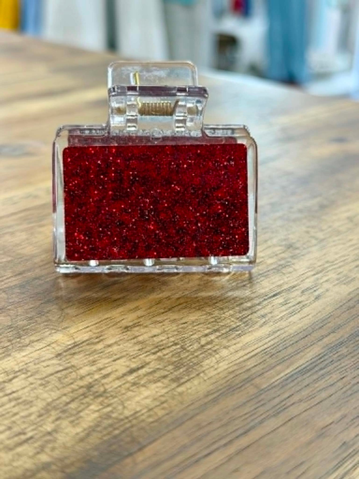Red Glitter Claw Clip