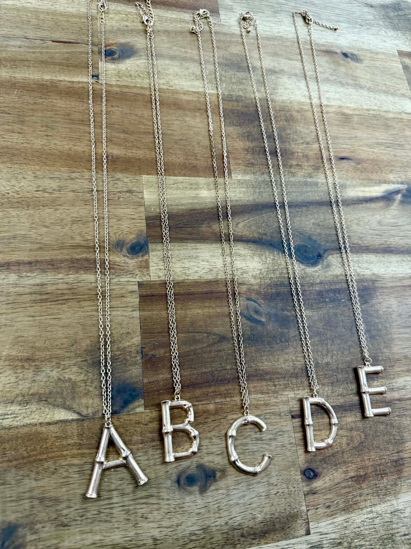 Bamboo Initial Necklace