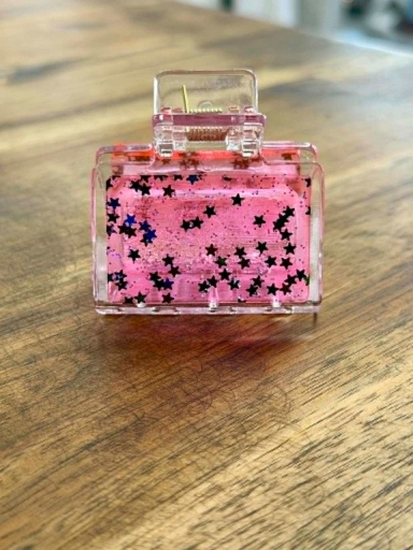 Pink & Black Stars Claw Clip
