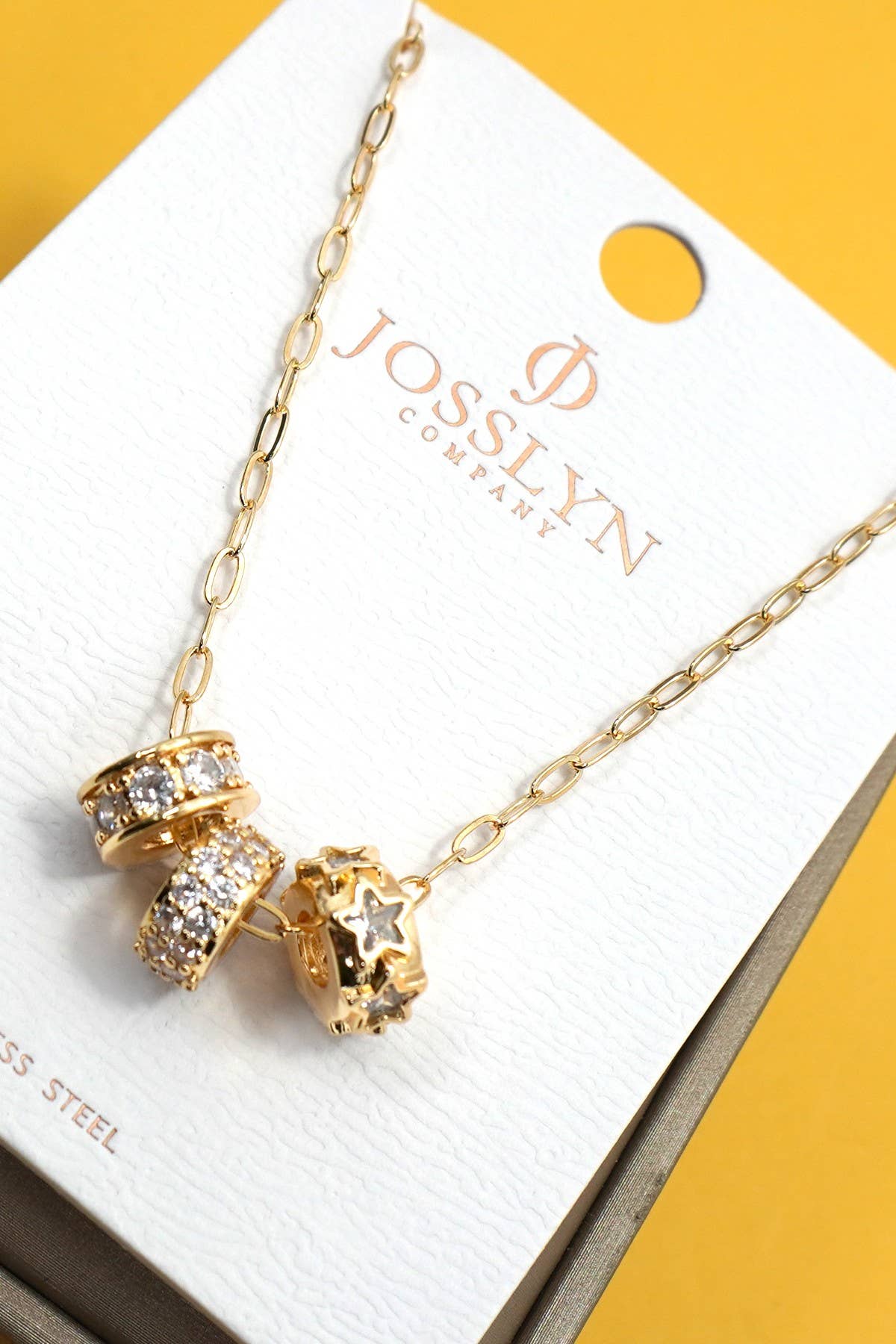 Barrel Rhinestone Charm Necklace