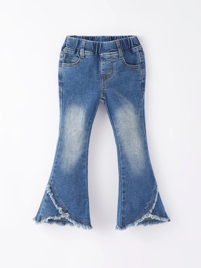 Girls Dark Blue Bell Jeans